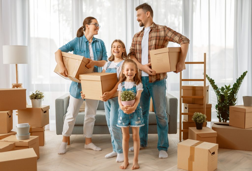 family are moving to new apartment